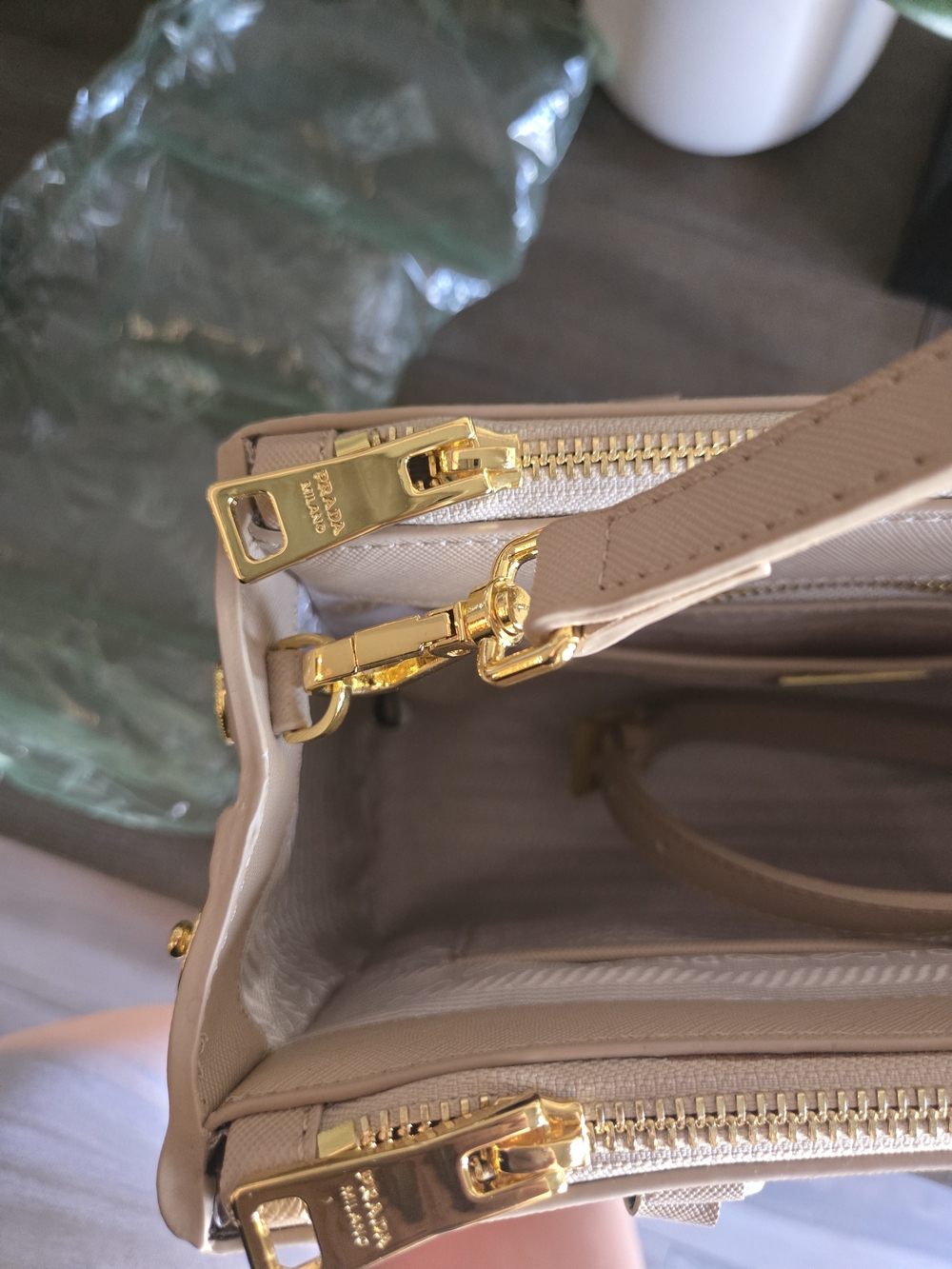 Beige Inspires Saffiano Medium Size Purse - Picture 9 of 9